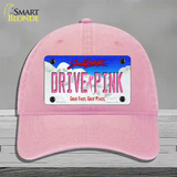 Drive Pink South Dakota Novelty License Plate Hat Unconstructed Cotton / Pink