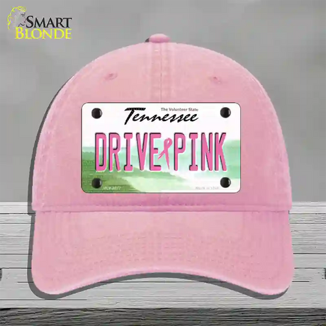 Drive Pink Tennessee Novelty License Plate Hat Unconstructed Cotton / Pink