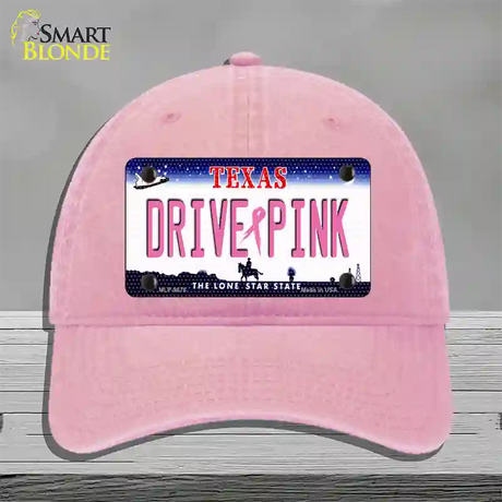 Drive Pink Texas Novelty License Plate Hat Unconstructed Cotton / Pink