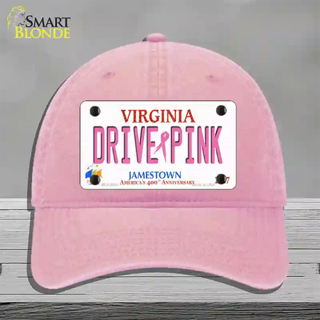 Drive Pink Virginia Novelty License Plate Hat Unconstructed Cotton / Pink