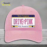 Drive Pink West Virginia Novelty License Plate Hat Unconstructed Cotton / Pink