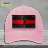 New Jersey Thin Red Line Novelty License Plate Hat Unconstructed Cotton / Pink