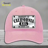 Property Of California Novelty License Plate Hat Unconstructed Cotton / Pink