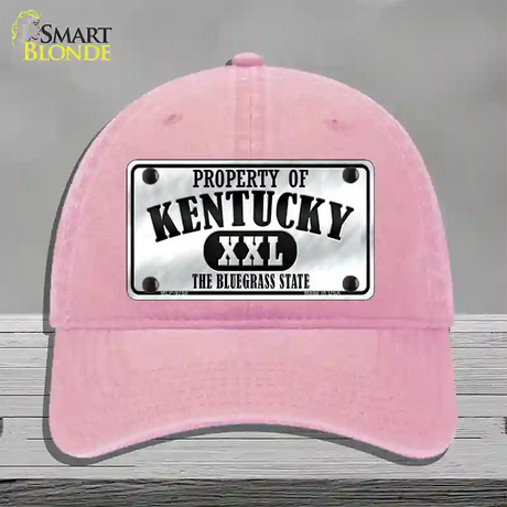 Property Of Kentucky Novelty License Plate Hat Unconstructed Cotton / Pink