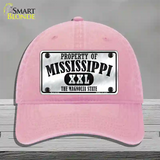 Property Of Mississippi Novelty License Plate Hat Unconstructed Cotton / Pink