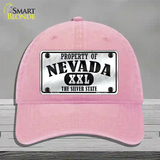 Property Of Nevada Novelty License Plate Hat Unconstructed Cotton / Pink