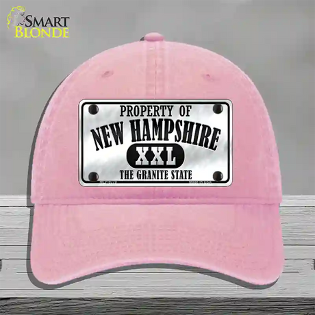 Property Of New Hampshire Novelty License Plate Hat Unconstructed Cotton / Pink