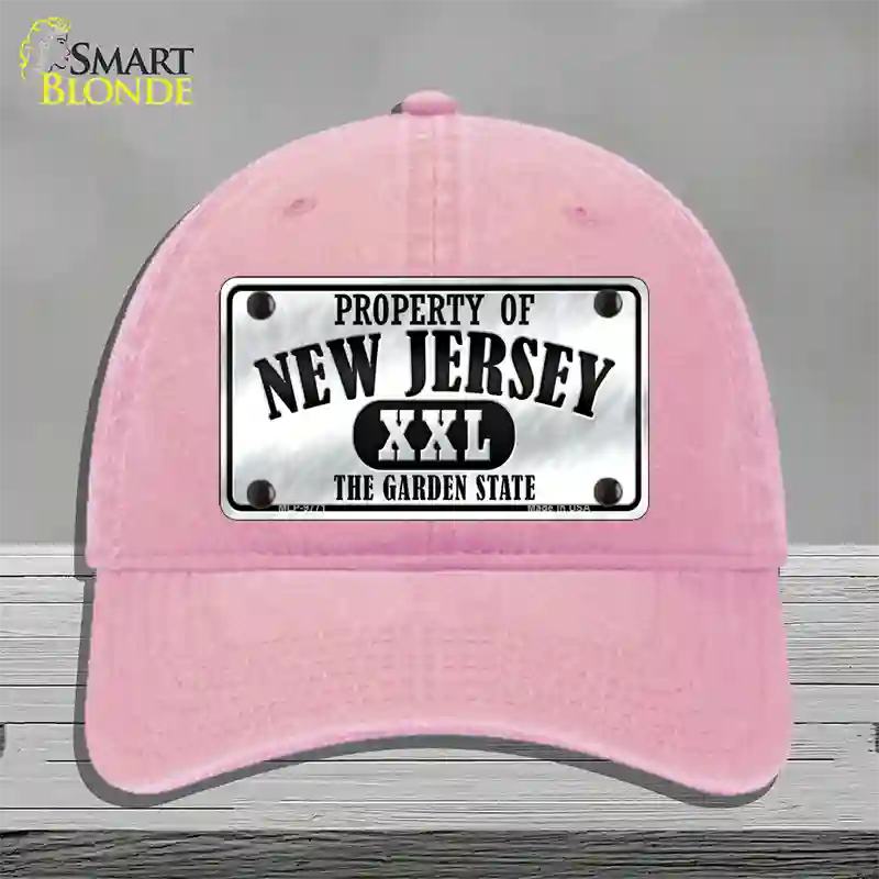 Property Of New Jersey Novelty License Plate Hat Unconstructed Cotton / Pink