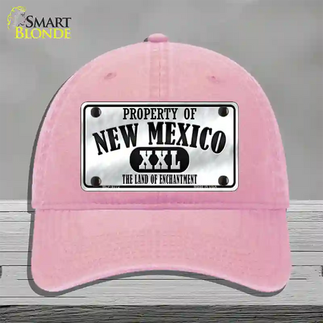 Property Of New Mexico Novelty License Plate Hat Unconstructed Cotton / Pink