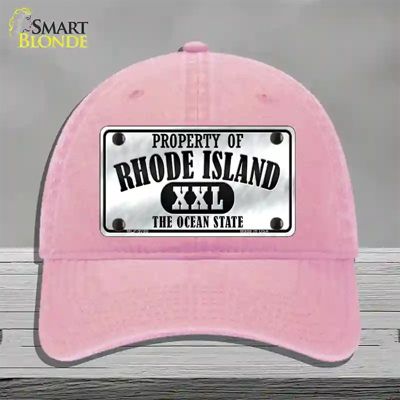 Property Of Rhode Island Novelty License Plate Hat Unconstructed Cotton / Pink