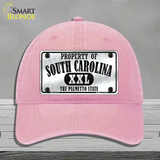 Property Of South Carolina Novelty License Plate Hat Unconstructed Cotton / Pink