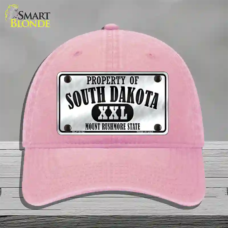 Property Of South Dakota Novelty License Plate Hat Unconstructed Cotton / Pink