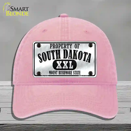 Property Of South Dakota Novelty License Plate Hat Unconstructed Cotton / Pink