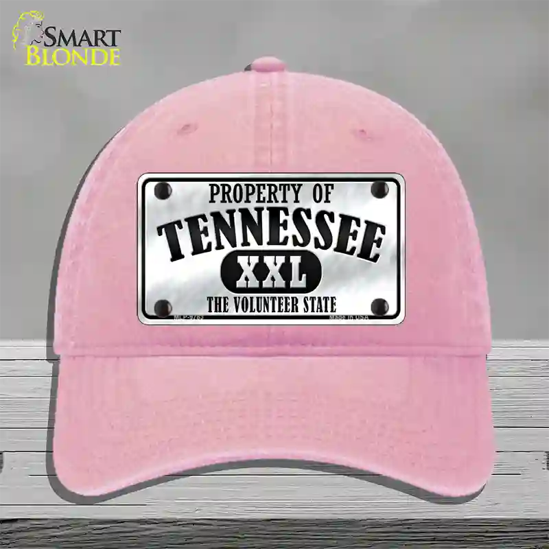 Property Of Tennessee Novelty License Plate Hat Unconstructed Cotton / Pink