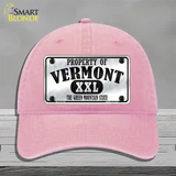 Property Of Vermont Novelty License Plate Hat Unconstructed Cotton / Pink