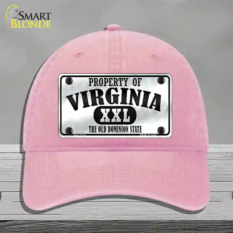 Property Of Virginia Novelty License Plate Hat Unconstructed Cotton / Pink