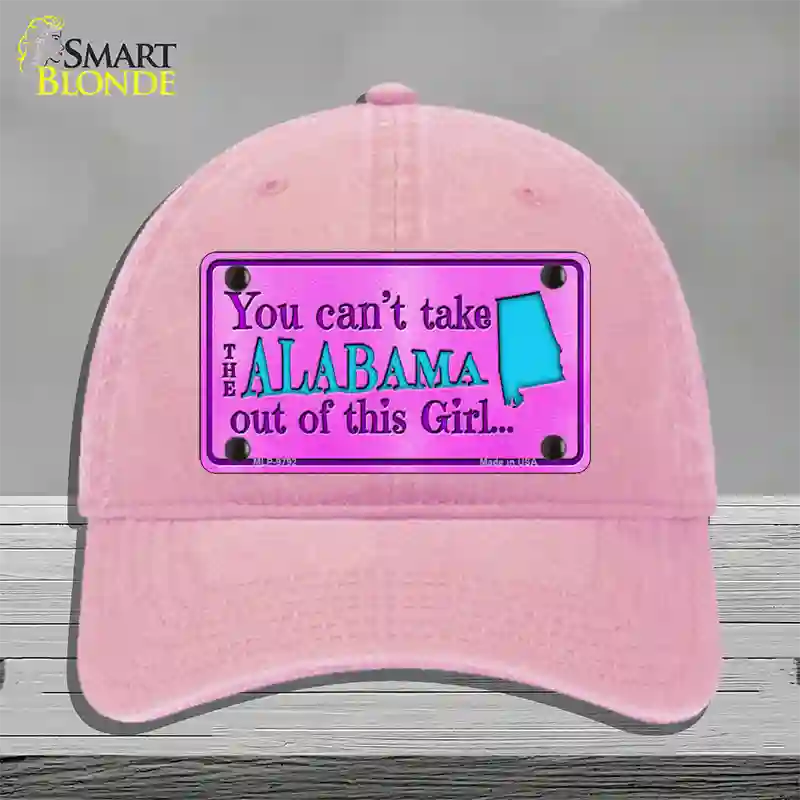 Alabama Girl Novelty License Plate Hat Unconstructed Cotton / Pink