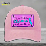 California Girl Novelty License Plate Hat Unconstructed Cotton / Pink