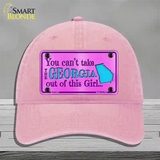 Georgia Girl Novelty License Plate Hat Unconstructed Cotton / Pink