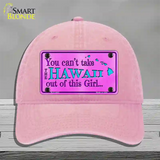 Hawaii Girl Novelty License Plate Hat Unconstructed Cotton / Pink