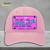 Maryland Girl Novelty License Plate Hat Unconstructed Cotton / Pink