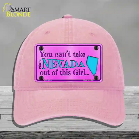 Nevada Girl Novelty License Plate Hat Unconstructed Cotton / Pink