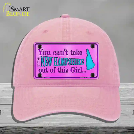 New Hampshire Girl Novelty License Plate Hat Unconstructed Cotton / Pink