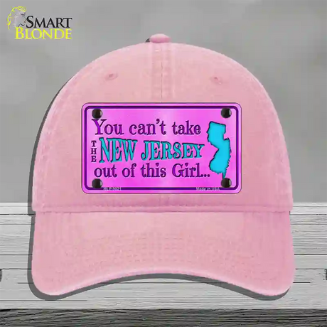 New Jersey Girl Novelty License Plate Hat Unconstructed Cotton / Pink