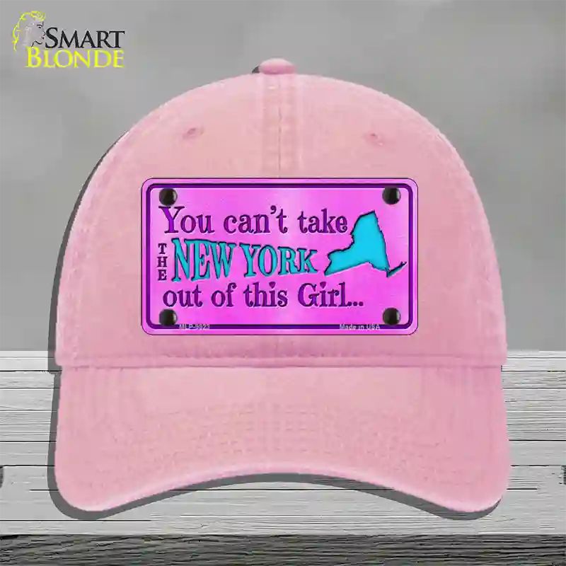 New York Girl Novelty License Plate Hat Unconstructed Cotton / Pink