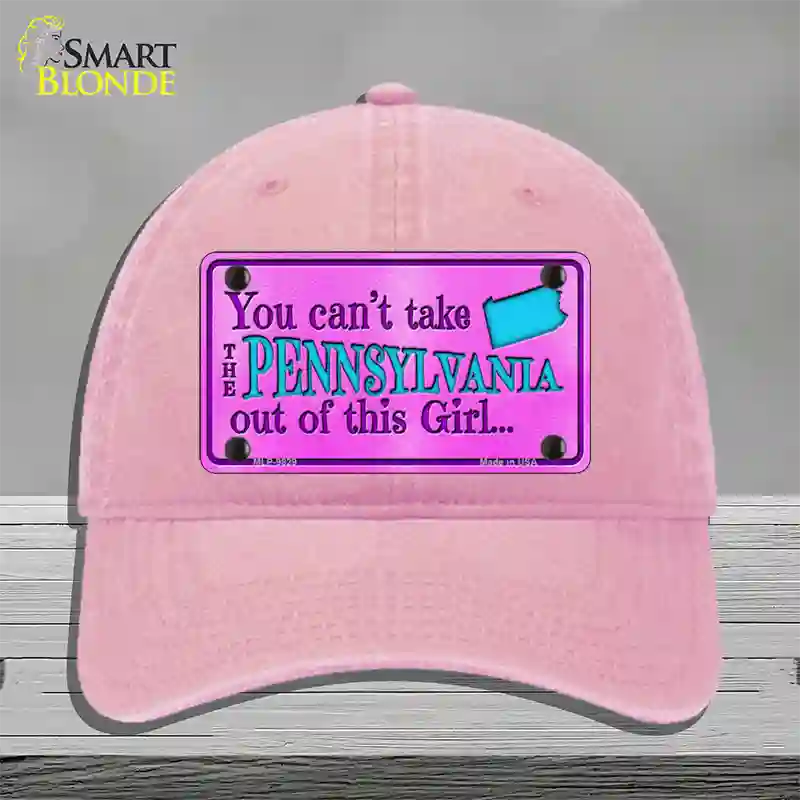 Pennsylvania Girl Novelty License Plate Hat Unconstructed Cotton / Pink