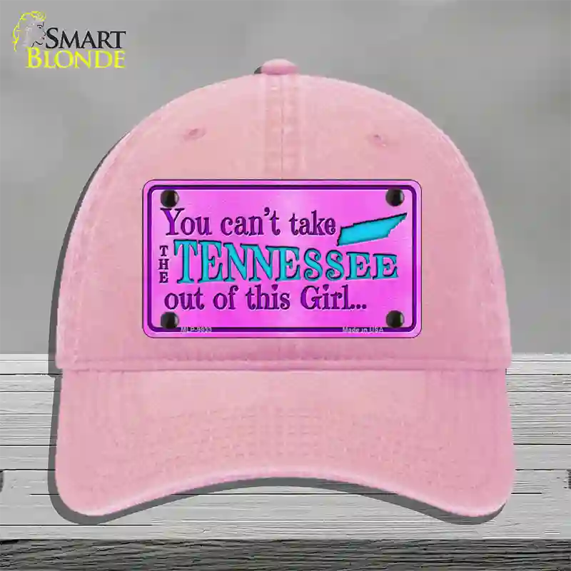 Tennessee Girl Novelty License Plate Hat Unconstructed Cotton / Pink