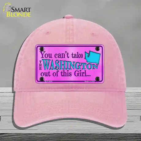 Washington Girl Novelty License Plate Hat Unconstructed Cotton / Pink