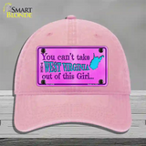 West Virginia Girl Novelty License Plate Hat Unconstructed Cotton / Pink