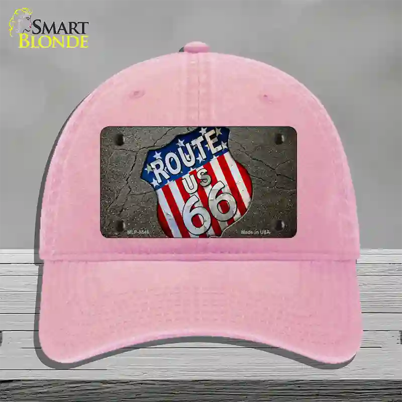 Asphalt Highway Novelty License Plate Hat Unconstructed Cotton / Pink