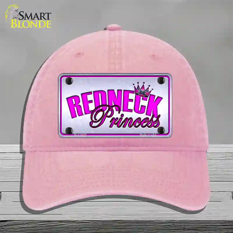 Princess Redneck Novelty License Plate Hat Unconstructed Cotton / Pink