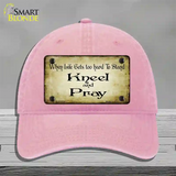 Kneel And Pray Novelty License Plate Hat Unconstructed Cotton / Pink