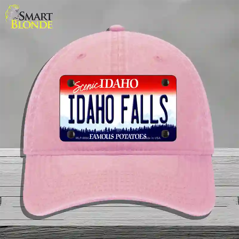 Idaho Falls Idaho Novelty License Plate Hat Unconstructed Cotton / Pink