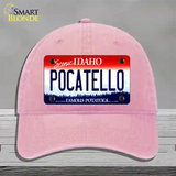 Pocatello Idaho Novelty License Plate Hat Unconstructed Cotton / Pink