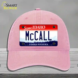 McCall Idaho Novelty License Plate Hat Unconstructed Cotton / Pink