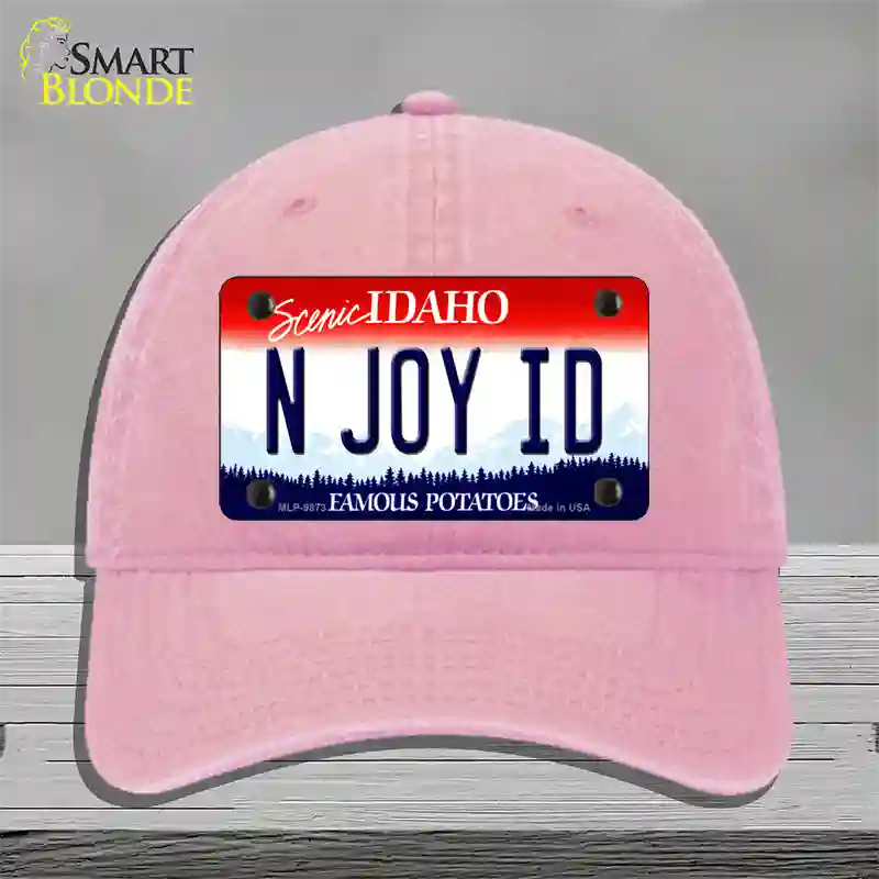 N Joy ID Idaho Novelty License Plate Hat Unconstructed Cotton / Pink