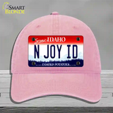 N Joy ID Idaho Novelty License Plate Hat Unconstructed Cotton / Pink