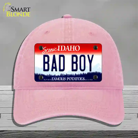 Bad Boy Idaho Novelty License Plate Hat Unconstructed Cotton / Pink