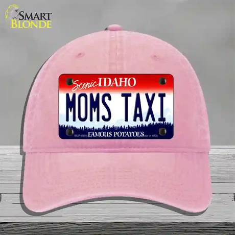 Moms Taxi Idaho Novelty License Plate Hat Unconstructed Cotton / Pink