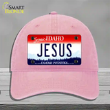 Jesus Idaho Novelty License Plate Hat Unconstructed Cotton / Pink