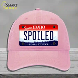 Spoiled Idaho Novelty License Plate Hat Unconstructed Cotton / Pink