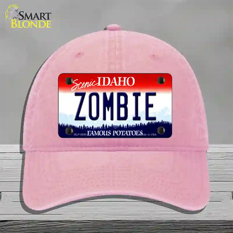 Zombie Idaho Novelty License Plate Hat Unconstructed Cotton / Pink