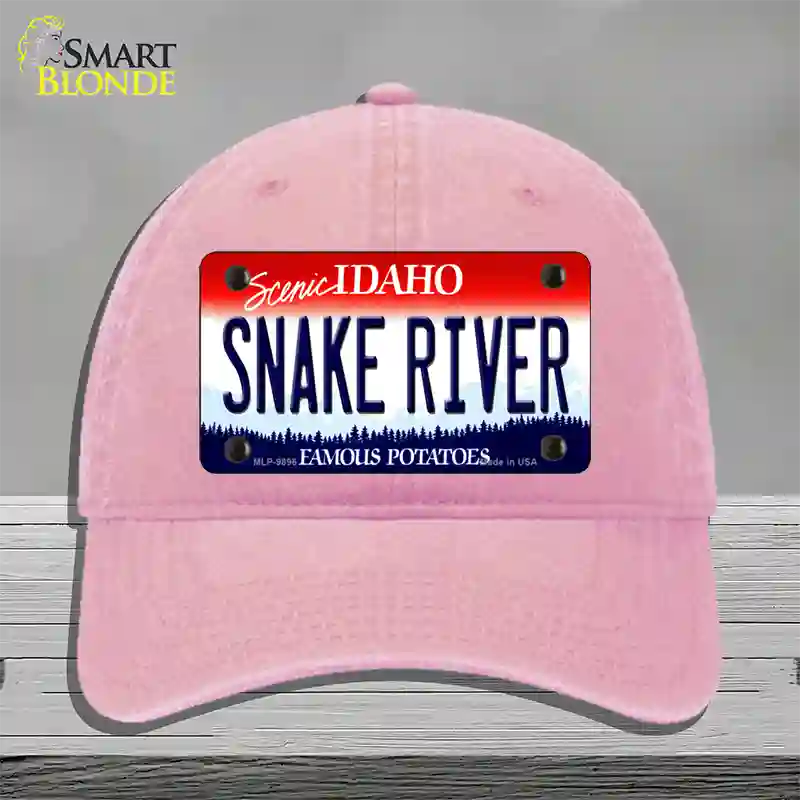 Snake River Idaho Novelty License Plate Hat Unconstructed Cotton / Pink