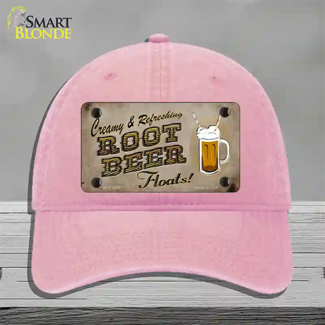 Root Beer Floats Novelty License Plate Hat Unconstructed Cotton / Pink