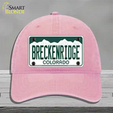 Breckenridge Colorado Novelty License Plate Hat Unconstructed Cotton / Pink