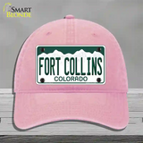 Fort Collins Colorado Novelty License Plate Hat Unconstructed Cotton / Pink